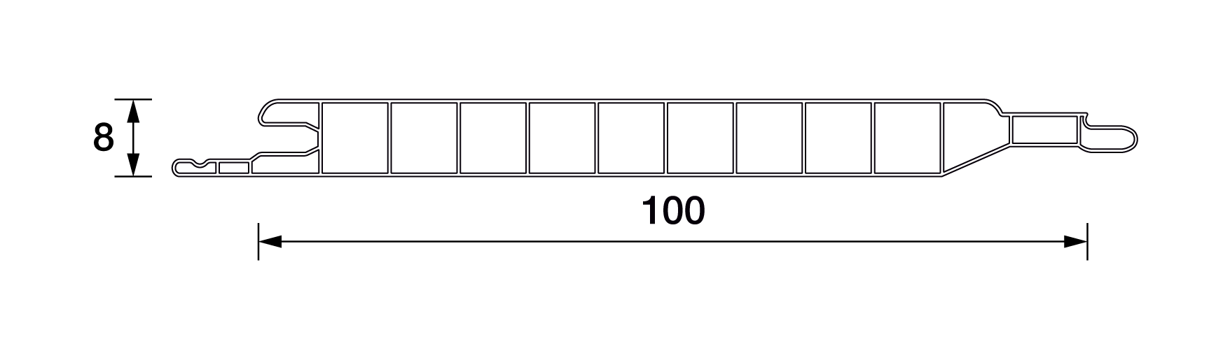 Панель потолочная односекционная 100мм 3,0м