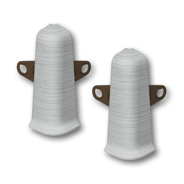 Угол наружный с крепежом для плинтуса "Деконика" 70мм, 186 Алюминий